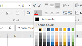 2 Cara Mudah Untuk Mengubah Warna Huruf Dalam Microsoft Excel 2 Cara Mudah Untuk Mengubah Warna Huruf Dalam Microsoft Excel